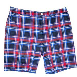 Lauren Ralph Lauren 16 Red White Blue Plaid Cotton Stretch Bermuda Golf Shorts